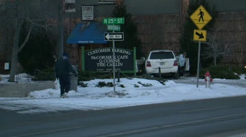 Cafe Parking Lot Video stock 306916