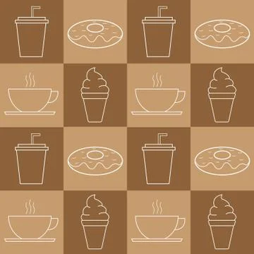 Cafe Pattern Stock Illustration