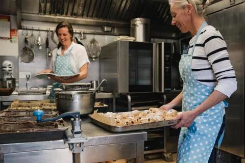 Cafe Preparing for the Day Stockfoto's