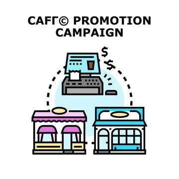 Cafe promotion campaign vector concept Stock Illustration