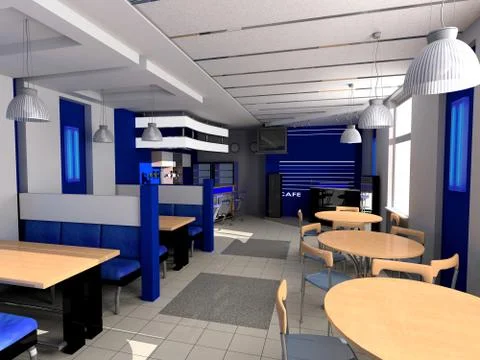 Cafe a public interior Stock Illustration