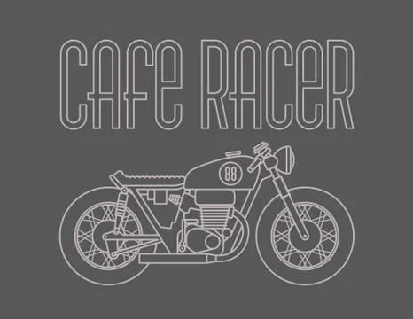 Cafe Racer Motorcycle Design Stock Illustration