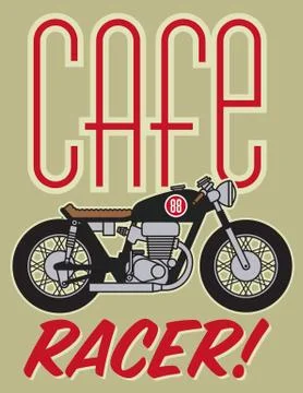 Cafe Racer Motorcycle Design Stock Illustration