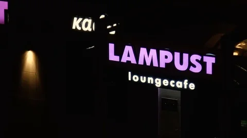 Cafe restaurant at night Stock Footage 78300199