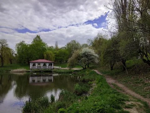 Cafe on the river Stock Photos