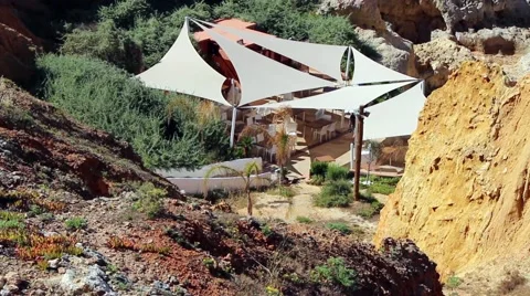 Cafe in rocks Stock Footage 65206493