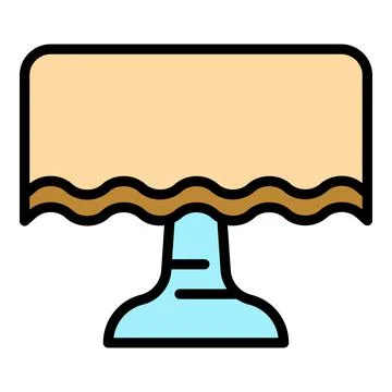 Cafe round table icon color outline vector Illustrazione stock