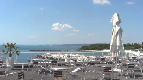 Cafe on sea beach 動画素材 60218057