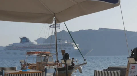 Cafe by the sea Stock Footage 58602748