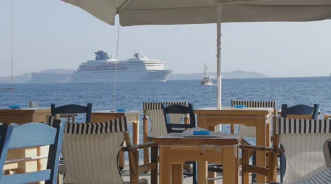 Cafe by the sea Stock Footage 58606691