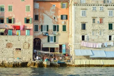 Cafe by the sea. Stock Photos