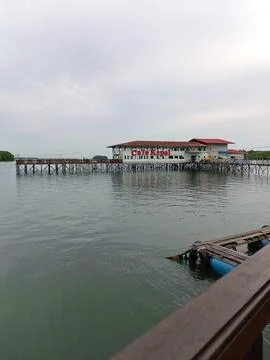 Cafe on the sea Stock Photos