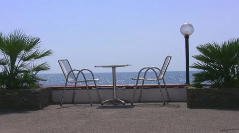 Cafe on seaside Stock Footage 10576690