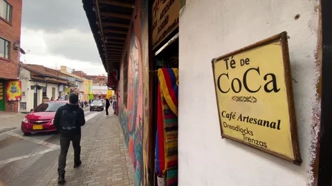 Cafe selling Coca Tea in La Candelaria district, Bogota, Colombia 4K Stock Footage 301567205
