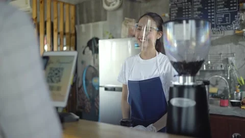 Cafe shop New normal Stock Footage 147361005