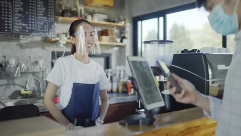 Cafe shop New normal Stock Footage 147362318