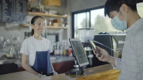 Cafe shop New normal Stock Footage 147362925