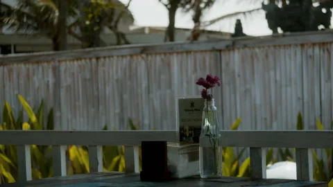 Cafe at the shore, Denpasar, Bali, empty Stock Footage 139073840