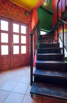 Cafe stairways 스톡 사진