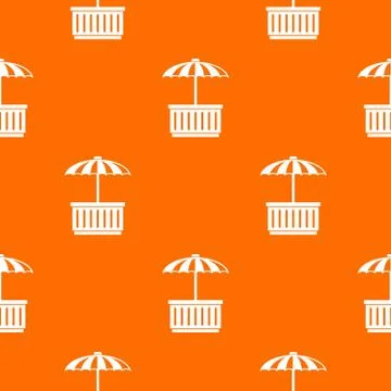 Cafe stall pattern vector orange 스톡 일러스트