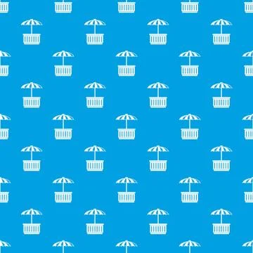 Cafe stall pattern vector seamless blue Illustrazione stock
