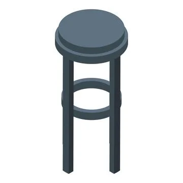 Cafe stool icon isometric vector. Interior retro Stock Illustration