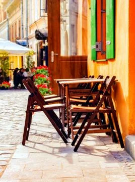 Cafe on the street Stock Photos