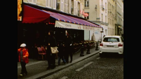 Cafe-Super 8-Paris Stock Footage 128536488