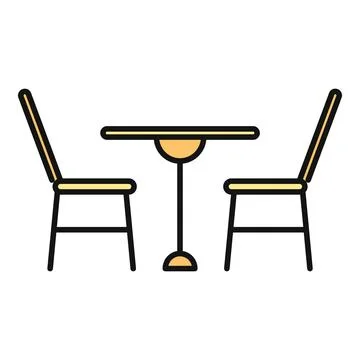 Cafe table and chairs dining furniture service 库存插图