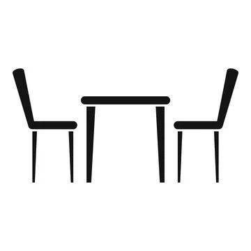 Cafe table chair icon, simple style イラスト素材