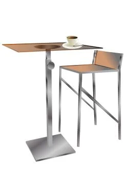 Cafe table with coffee Stock Illustration