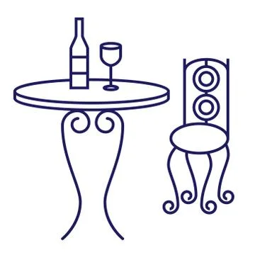 Cafe table geometric illustration isolated on background Illustrazione stock