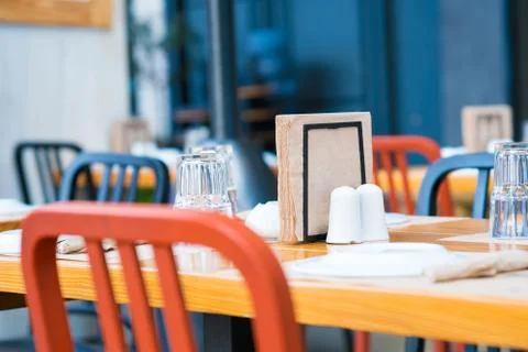 	Cafe table in street 写真素材