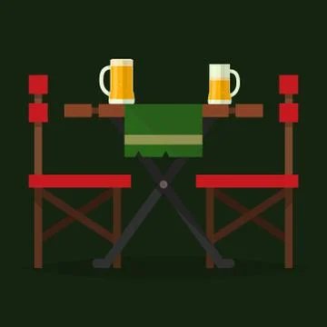 Cafe tables in restaurant setting vector dining furniture table and chair for Ilustração Stock