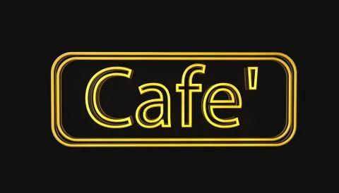 Cafe text sign on black background Stock Illustration