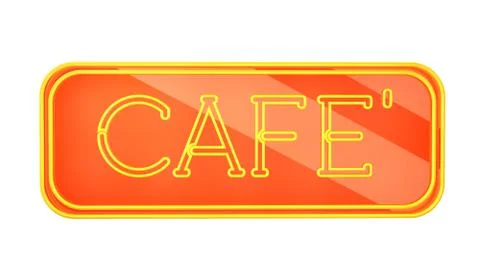 Cafe text sign Illustration