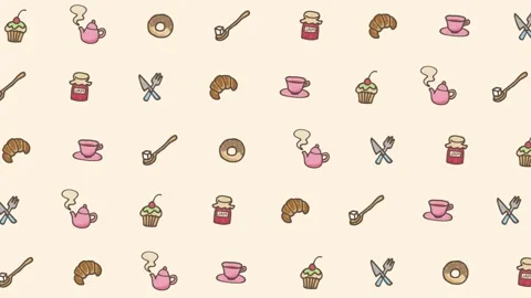 Café-Themed Illustration Pattern Background 動画素材 309308943