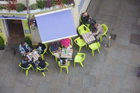 Cafe top view Stock Photos