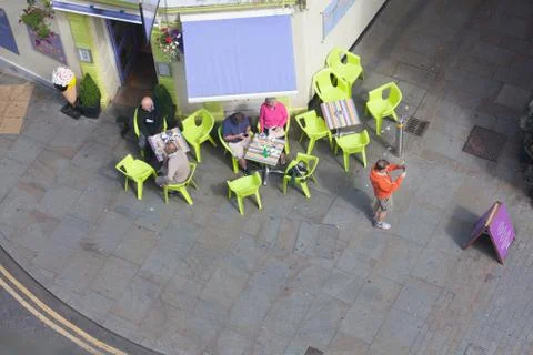 Cafe top view Stock Photos