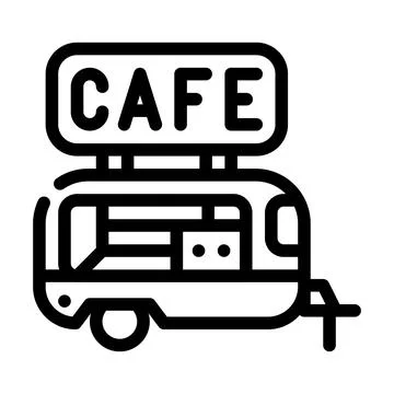 Cafe trailer line icon vector illustration black Stock Illustration