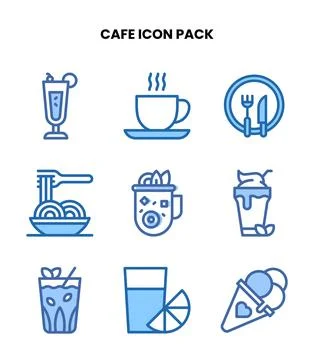 Cafe Two Colour Scalable Icons Pack Stock Illustration