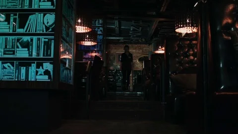 Cafe with an unusual design Stock-Footage 76572273