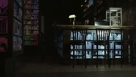 Cafe with an unusual design Stock Footage 76573513