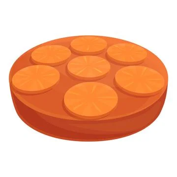 Cafe upside-down cake icon cartoon vector. Cooking view Stock Illustration