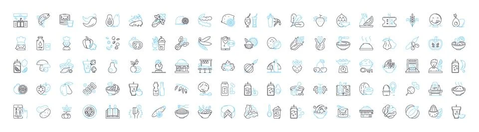Cafe vector line icons set. Cafe, Coffee, Barista, Espresso, Latte, Cappuccino Ilustração Stock