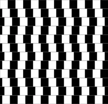 Cafe wall geometric optical illusion seamless pattern. Illustrazione stock