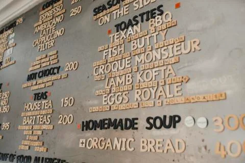 Cafe Wall Manu 스톡 사진