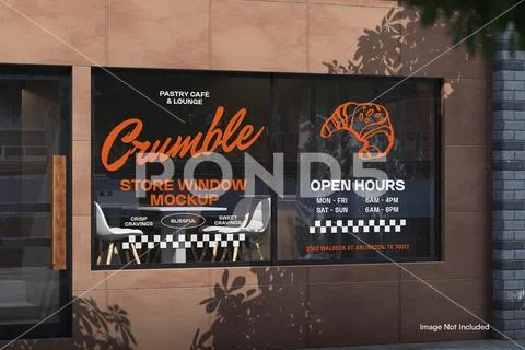 Cafe Window Mockup Modello PSD
