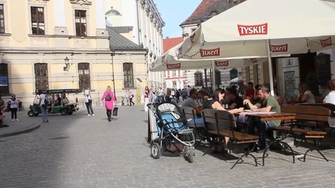 Cafe in Wroclaw Stock Footage 89068439