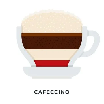 Cafeccino coffee mug vector flat. Stock Illustration